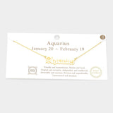 Aquarius Gold Dipped Zodiac Name Pendant Necklace