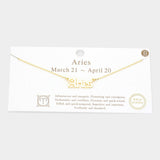 Aries Gold Dipped Zodiac Name Pendant Necklace