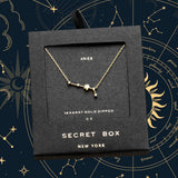 SECRET BOX_14K Gold Dipped CZ Aries Zodiac Sign Pendant Necklace