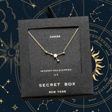 Secret Box _ 14K Gold Dipped CZ Cancer Zodiac Sign Pendant Necklace