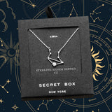 SECRET BOX_Sterling Silver Dipped CZ Libra Zodiac Sign Pendant Necklace