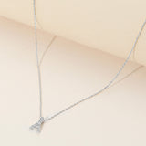 SECRET BOX_Brass Metal Stone Paved Eiffel Tower Pendant Necklace