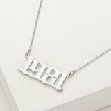 White Gold Dipped 1981 Birth Year Plate Pendant Necklace
