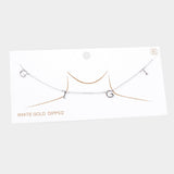 White Gold Dipped GIGI Metal Message Pendant Necklace