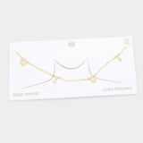 Gold Dipped CZ GIGI Message Pendant Necklace