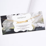 August Birthstone MAMA Message Pendant Necklace