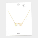 Brass Metal Sunglasses Pendant Necklace