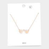 Brass Metal Sunglasses Pendant Necklace
