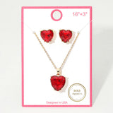 Gold Dipped Heart Stone Cluster Pendant Necklace