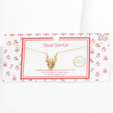 Gold Dipped CZ Rudolph Pendant Necklace