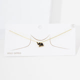 Gold Dipped Enamel Elephant Pendant Necklace
