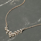 Brass Metal Rhinestone Pendant Necklace