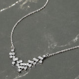 Brass Metal Rhinestone Pendant Necklace