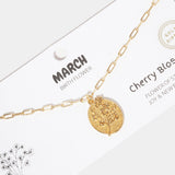 MARCH Gold Dipped Birth Flower Pendant Necklace