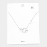 Rhinestone Embellished Brass Metal Space Star Pendant Necklace