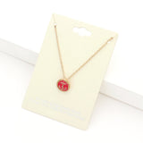 Lacquered Enamel Anchor Pendant Necklace