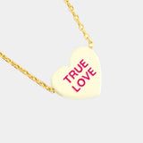 Ture Love Message Heart Pendant Necklace