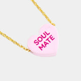 Soul Mate Message Heart Pendant Necklace
