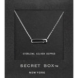 SECRET BOX_Sterling Silver Dipped Safety Pin Pendant Necklace