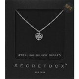 SECRET BOX_Sterling Silver Dipped Tree of Life Metal Heart Pendant Necklace