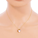 Enamel Metal Double Heart Pendant Necklace