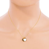 Enamel Metal Double Heart Pendant Necklace
