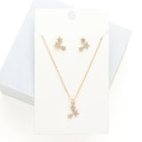 Rhinestone Embellished Triple Star Pendant Necklace