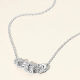 Stone Paved Multi Ring Charm Pendant Necklace