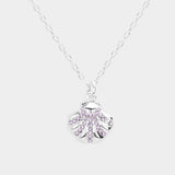 Rhinestone Embellished Metal Shell Pendant Necklace