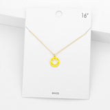 Brass Metal Smile Pendant Necklace