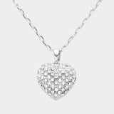 Stone Paved Heart Pendant Necklace