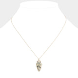Semi Precious Stone Arrow Pendant Necklace