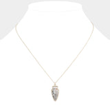 Semi Precious Stone Arrow Pendant Necklace