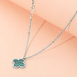 Stainless Steel Quatrefoil Pendant Necklace