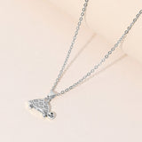 Stainless Steel Stone Paved Sea Turtle Pendant Necklace