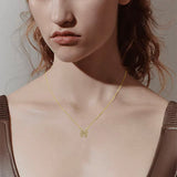 -N- 14K Gold Dipped CZ Stone Paved Initial Monogram Pendant Necklace
