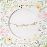 14K Gold Dipped Wire MAMA Message Pendant Necklace