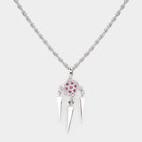 Crystal Embellished Triple Spike Pendant Necklace