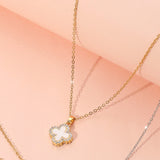Reversible Stainless Steel Quatrefoil Pendant Necklace