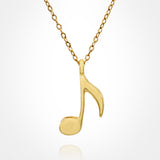 Stainless Steel Musical Note Pendant Necklace