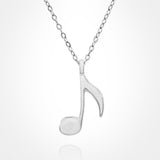 Stainless Steel Musical Note Pendant Necklace