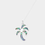 Abalone Palm Tree Pendant Necklace