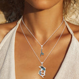 2PCS - Abalone Turtle Dolphin Pendant Necklace