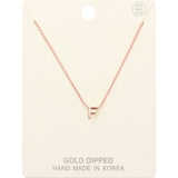 -F- Gold Dipped Initial Monogram Metal Pendant Necklace