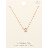 -G- Gold Dipped Initial Monogram Metal Pendant Necklace
