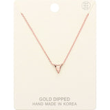 -V- Gold Dipped Initial Monogram Metal Pendant Necklace