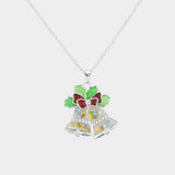 Enamel Christmas Jingle Bell Pendant Necklace