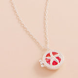 Enamel Starfish Locket Pendant Necklace