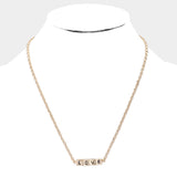 LOVE Metal Cube Pendant Necklace
