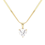 18K Gold Dipped Stainless Steel CZ Heart Pendant Necklace
